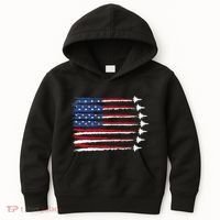 Patriotic Red White Blue Usa Flag Fighter Jets Veterans Day Kids Hoodie thumb 0