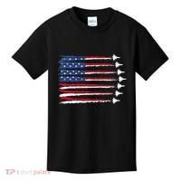 Patriotic Red White Blue Usa Flag Fighter Jets Veterans Day Kids T-Shirt thumb 0