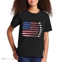 Patriotic Red White Blue Usa Flag Fighter Jets Veterans Day Kids T-Shirt thumb 2