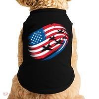 Patriotic Red White Blue USA Flag Fighter Jets 4th Of July Doggie Tank thumb 0