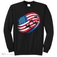 Patriotic Red White Blue USA Flag Fighter Jets 4th Of July Sweatshirt thumb 0