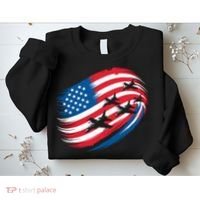 Patriotic Red White Blue USA Flag Fighter Jets 4th Of July Sweatshirt thumb 2