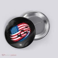 Patriotic Red White Blue USA Flag Fighter Jets 4th Of July Button thumb 0