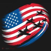 Patriotic Red White Blue USA Flag Fighter Jets 4th Of July Women's Hoodie thumb 2
