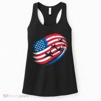 Patriotic Red White Blue USA Flag Fighter Jets 4th Of July Women's Tank Top thumb 0