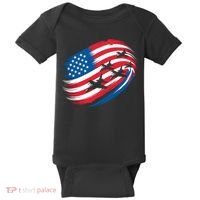 Patriotic Red White Blue USA Flag Fighter Jets 4th Of July Baby Bodysuit thumb 0