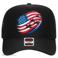 Patriotic Red White Blue USA Flag Fighter Jets 4th Of July Hat thumb 0