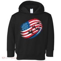 Patriotic Red White Blue USA Flag Fighter Jets 4th Of July Toddler Hoodie thumb 0