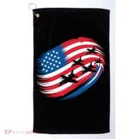 Patriotic Red White Blue USA Flag Fighter Jets 4th Of July Golf Towel thumb 0