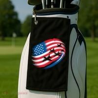 Patriotic Red White Blue USA Flag Fighter Jets 4th Of July Golf Towel thumb 2