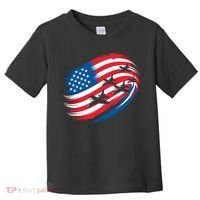Patriotic Red White Blue USA Flag Fighter Jets 4th Of July Toddler T-Shirt thumb 0