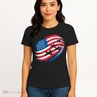 Patriotic Red White Blue USA Flag Fighter Jets 4th Of July Women's T-Shirt thumb 4