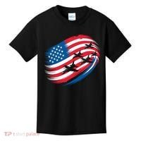 Patriotic Red White Blue USA Flag Fighter Jets 4th Of July Kids T-Shirt thumb 0