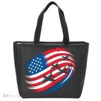 Patriotic Red White Blue USA Flag Fighter Jets 4th Of July Tote Bag thumb 0