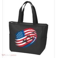 Patriotic Red White Blue USA Flag Fighter Jets 4th Of July Tote Bag thumb 3