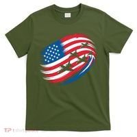 Patriotic Red White Blue USA Flag Fighter Jets 4th Of July T-Shirt thumb 0