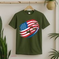 Patriotic Red White Blue USA Flag Fighter Jets 4th Of July T-Shirt thumb 2