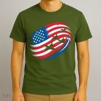 Patriotic Red White Blue USA Flag Fighter Jets 4th Of July T-Shirt thumb 3