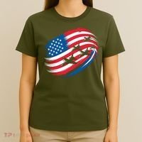 Patriotic Red White Blue USA Flag Fighter Jets 4th Of July T-Shirt thumb 4