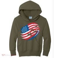 Patriotic Red White Blue USA Flag Fighter Jets 4th Of July Kids Hoodie thumb 0