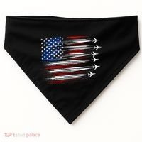 Patriotic Red White Blue Usa Flag Fighter Jets USA-Made Doggie Bandana thumb 0