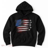 Patriotic Red White Blue Usa Flag Fighter Jets Hoodie thumb 0