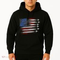 Patriotic Red White Blue Usa Flag Fighter Jets Hoodie thumb 2