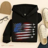 Patriotic Red White Blue Usa Flag Fighter Jets Hoodie thumb 4
