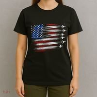 Patriotic Red White Blue Usa Flag Fighter Jets T-Shirt thumb 4