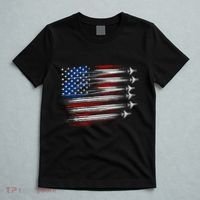 Patriotic Red White Blue Usa Flag Fighter Jets T-Shirt thumb 5
