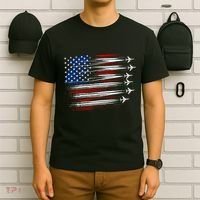 Patriotic Red White Blue Usa Flag Fighter Jets T-Shirt thumb 6