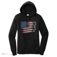 Patriotic Red White Blue Usa Flag Fighter Jets Women's Hoodie thumb 0