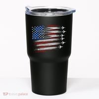 Patriotic Red White Blue Usa Flag Fighter Jets Tumbler thumb 0