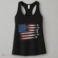 Patriotic Red White Blue Usa Flag Fighter Jets Women's Tank Top thumb 3