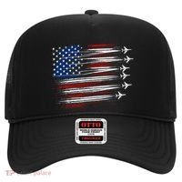 Patriotic Red White Blue Usa Flag Fighter Jets Hat thumb 0