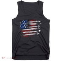 Patriotic Red White Blue Usa Flag Fighter Jets Tank Top thumb 0