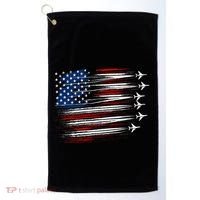 Patriotic Red White Blue Usa Flag Fighter Jets Golf Towel thumb 0