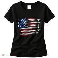 Patriotic Red White Blue Usa Flag Fighter Jets Women's T-Shirt thumb 0