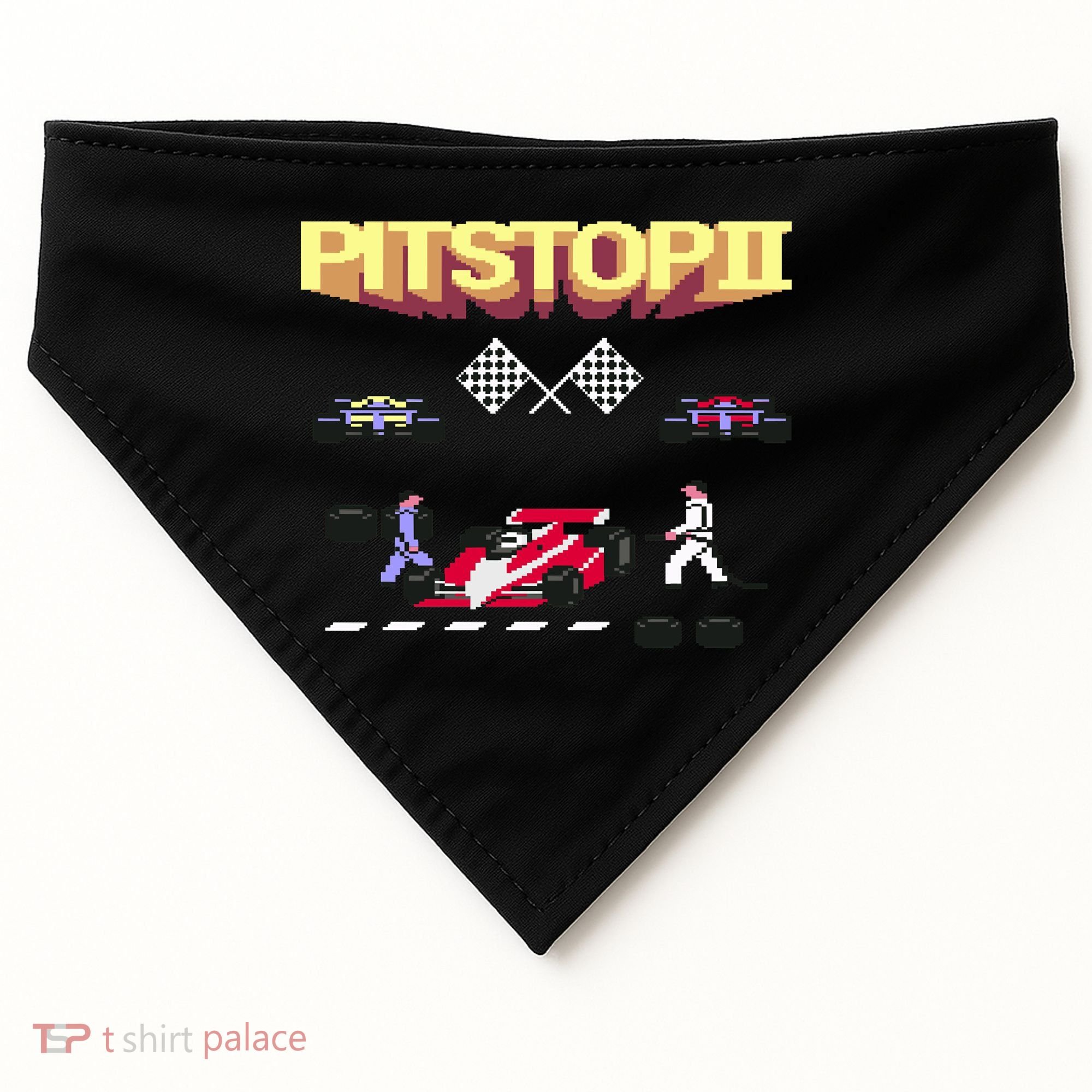 Pit Stop 2 Retro Theme USA-Made Doggie Bandana