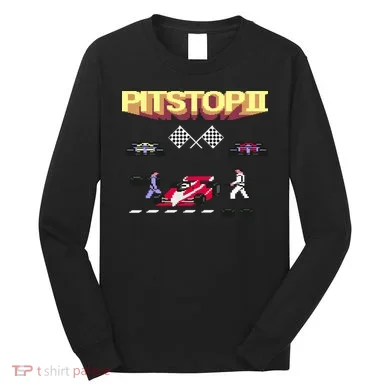 Pit Stop 2 Retro Theme Long Sleeve Shirt