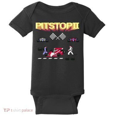 Pit Stop 2 Retro Theme Baby Bodysuit