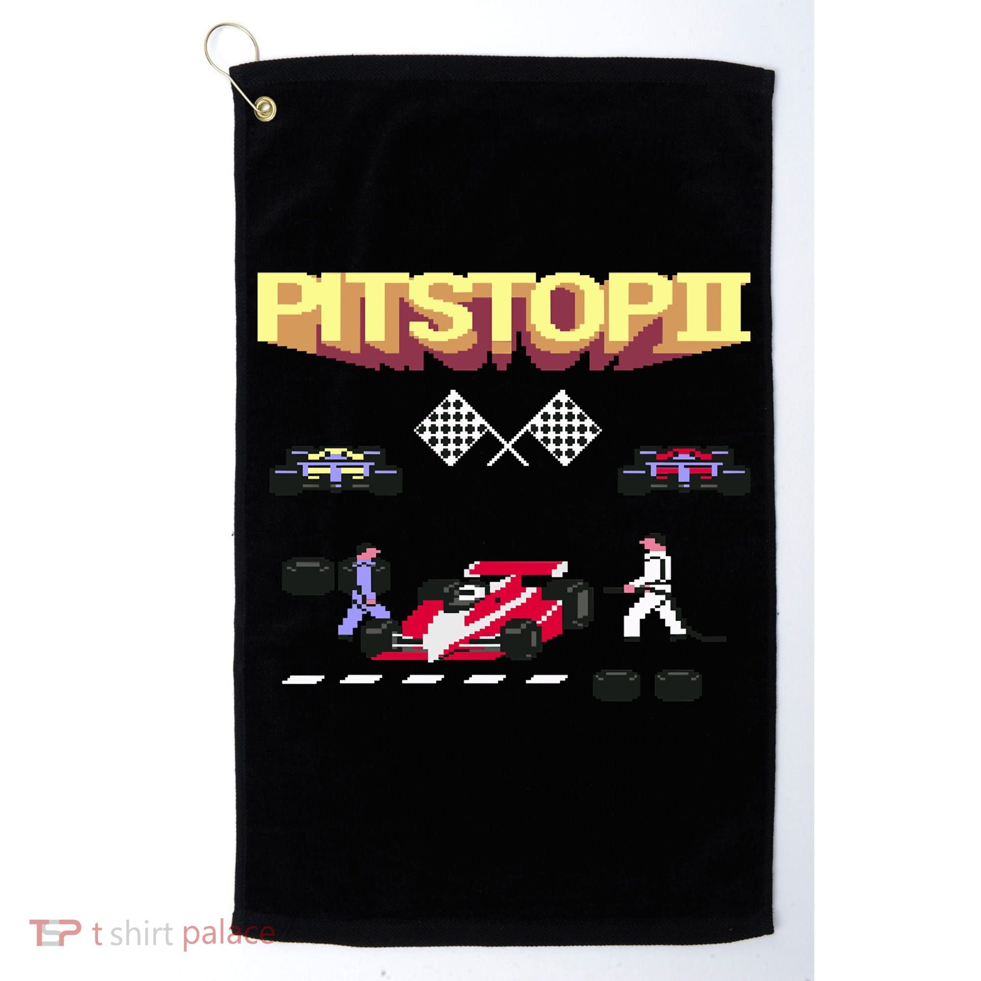 Pit Stop 2 Retro Theme Golf Towel