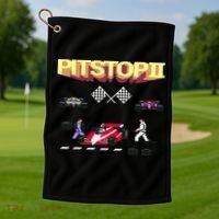 Pit Stop 2 Retro Theme Golf Towel thumb 1