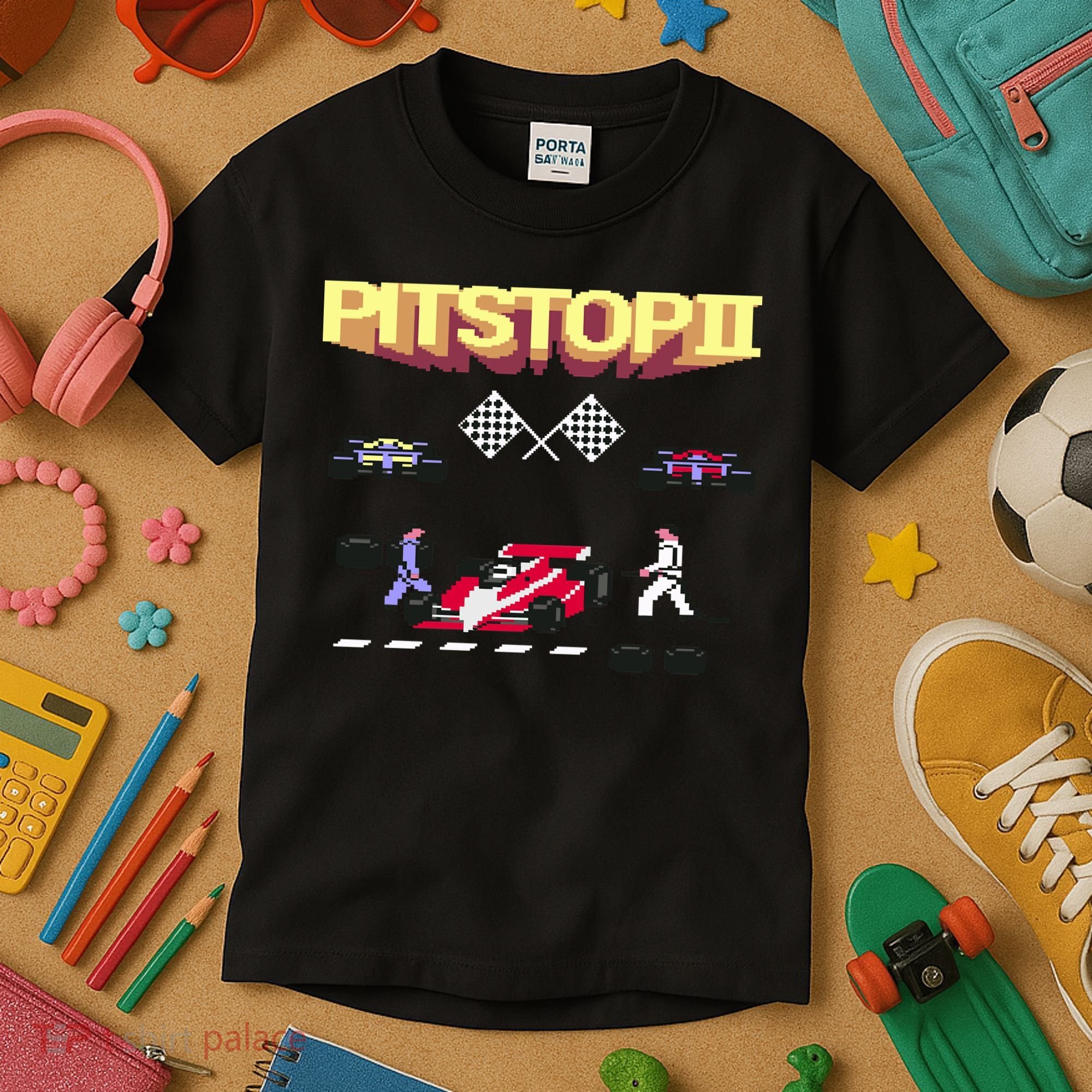 Pit Stop 2 Retro Theme Kids T-Shirt