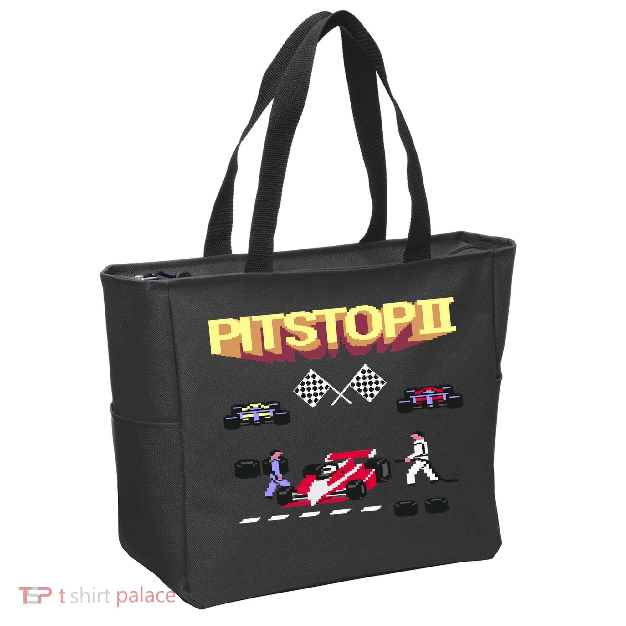 Pit Stop 2 Retro Theme Tote Bag