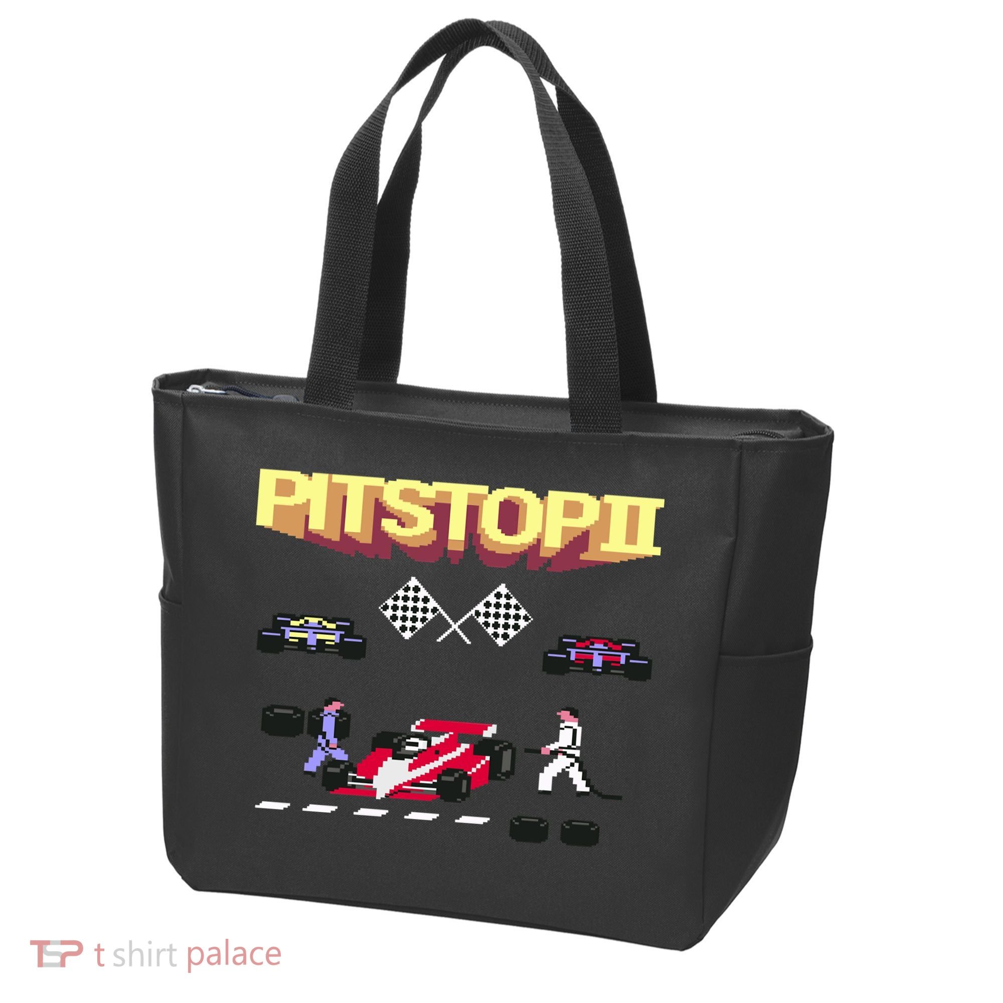 Pit Stop 2 Retro Theme Tote Bag