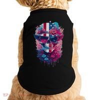 Patriotic Skull 4th Of July Uncle Sam Skull American Flag Gift Doggie Tank thumb 0
