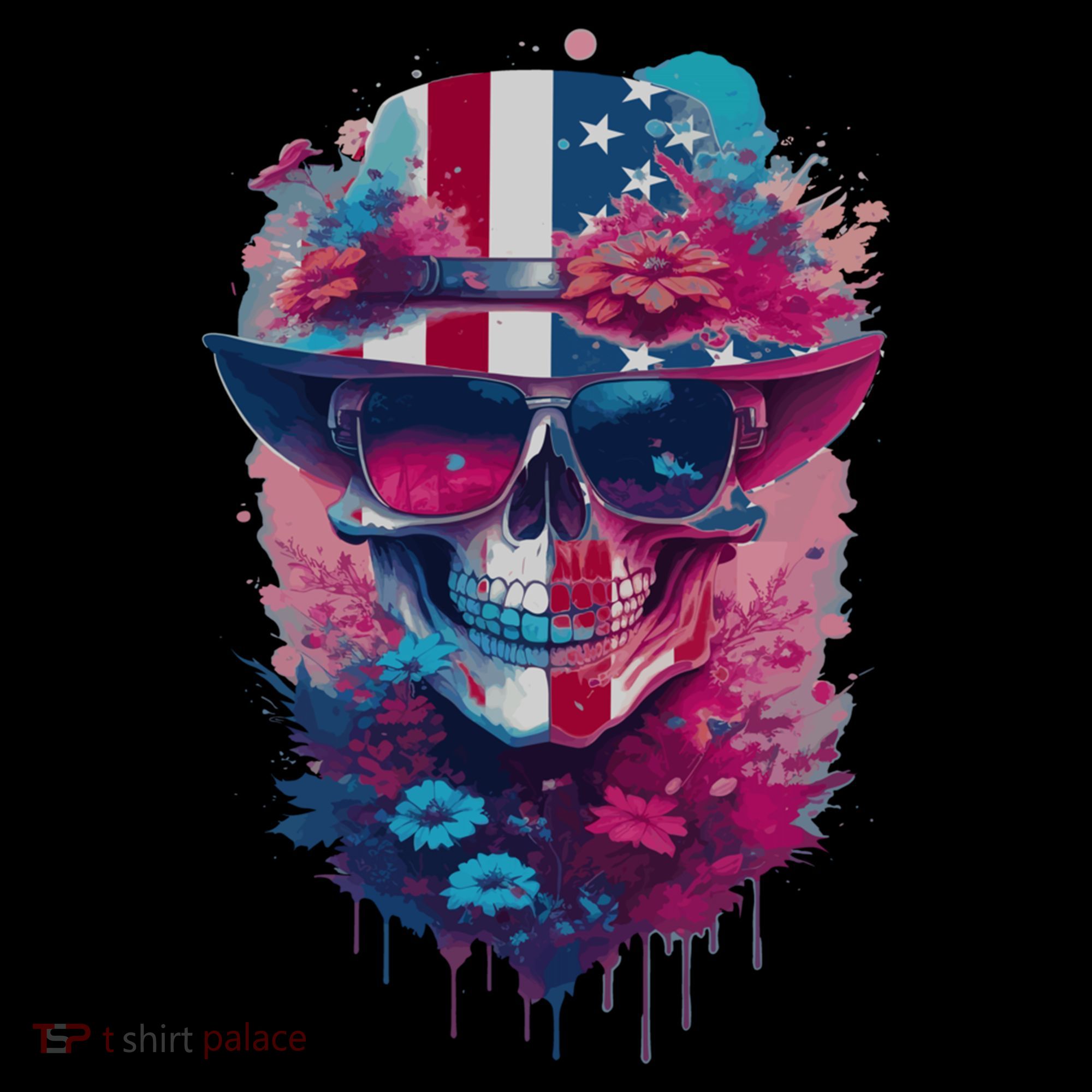 Patriotic Skull 4th Of July Uncle Sam Skull American Flag Gift Coffee Mug