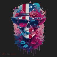 Patriotic Skull 4th Of July Uncle Sam Skull American Flag Gift Beanie thumb 2
