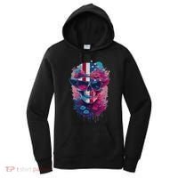 Patriotic Skull 4th Of July Uncle Sam Skull American Flag Gift Women's Hoodie thumb 0